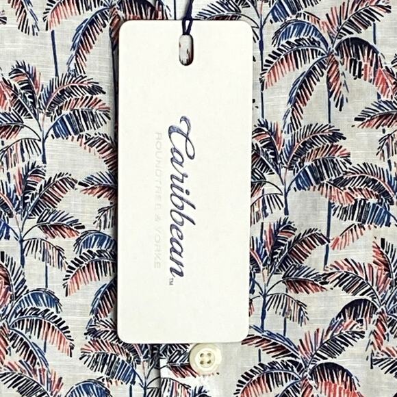 Caribbean Roundtree & Yorke Men's XL Button-Up Casual Shirt Tropical Print NEW - Picture 9 of 12